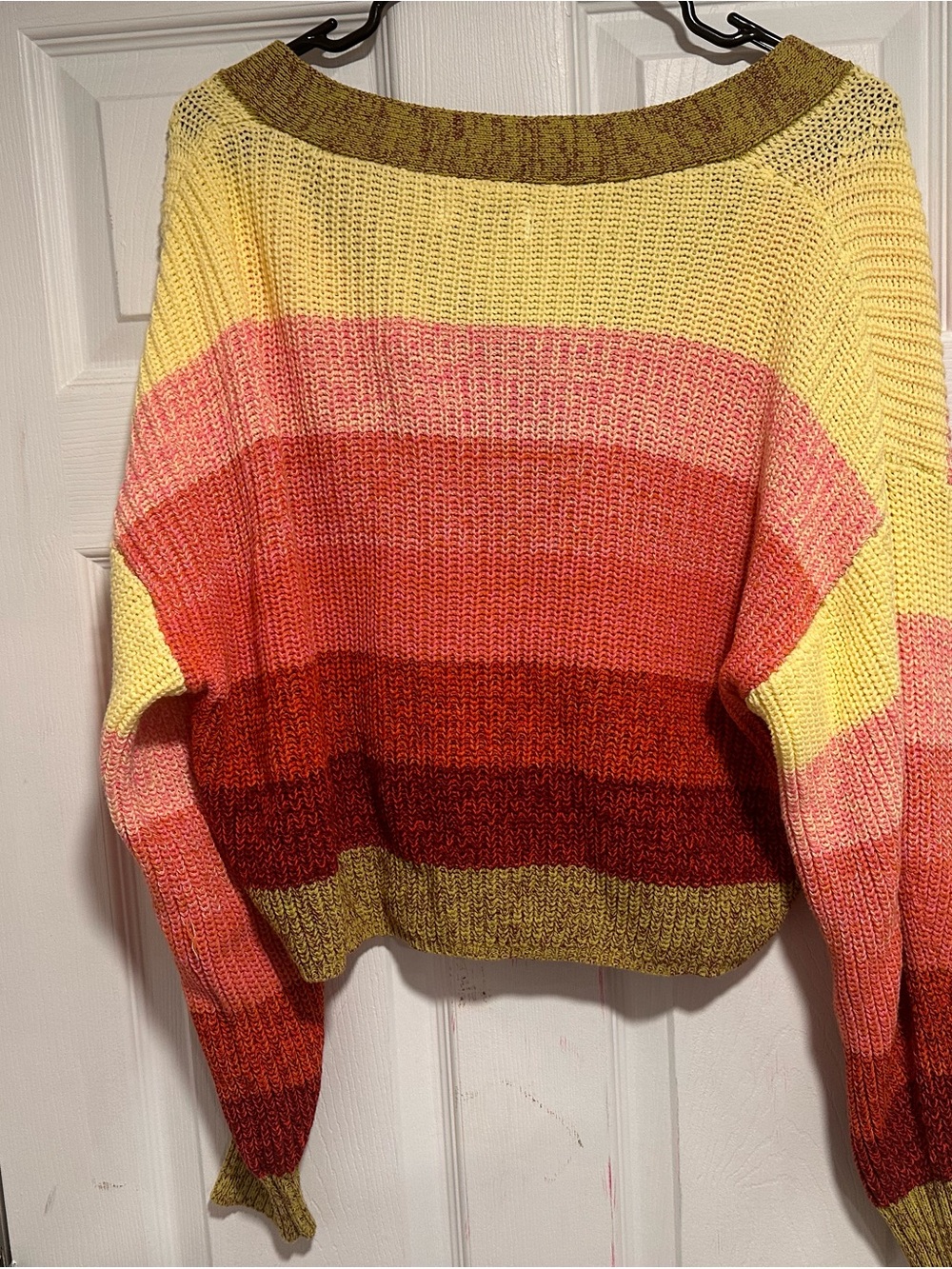Urban Outfitters Multicolor Striped Knit Sweater - Yellow, Pink & Red